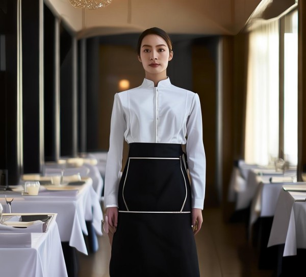 高端酒店餐饮服务员服,打造高效的专业服务品质。 高端酒店餐饮服务员服,打造高效的专业服务品质。